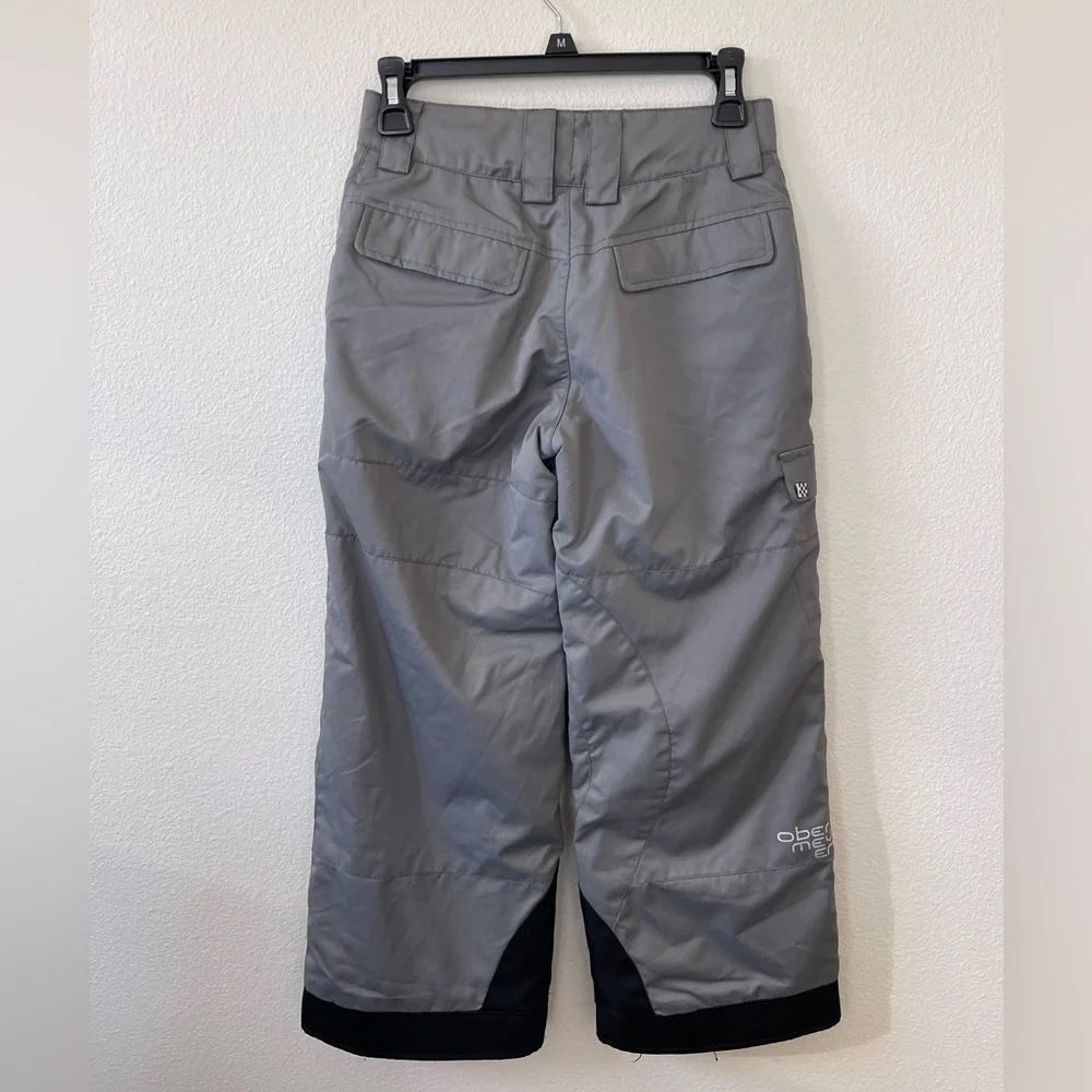 Obermeyer Prophet Kids Snow Pants Gray Adjustable Ski Snowboard Insulated SZ 10